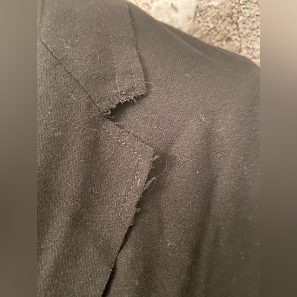 Izzue Collection Black Raw Edge Wool Blend Wrap Blazer - Picture 6 of 9